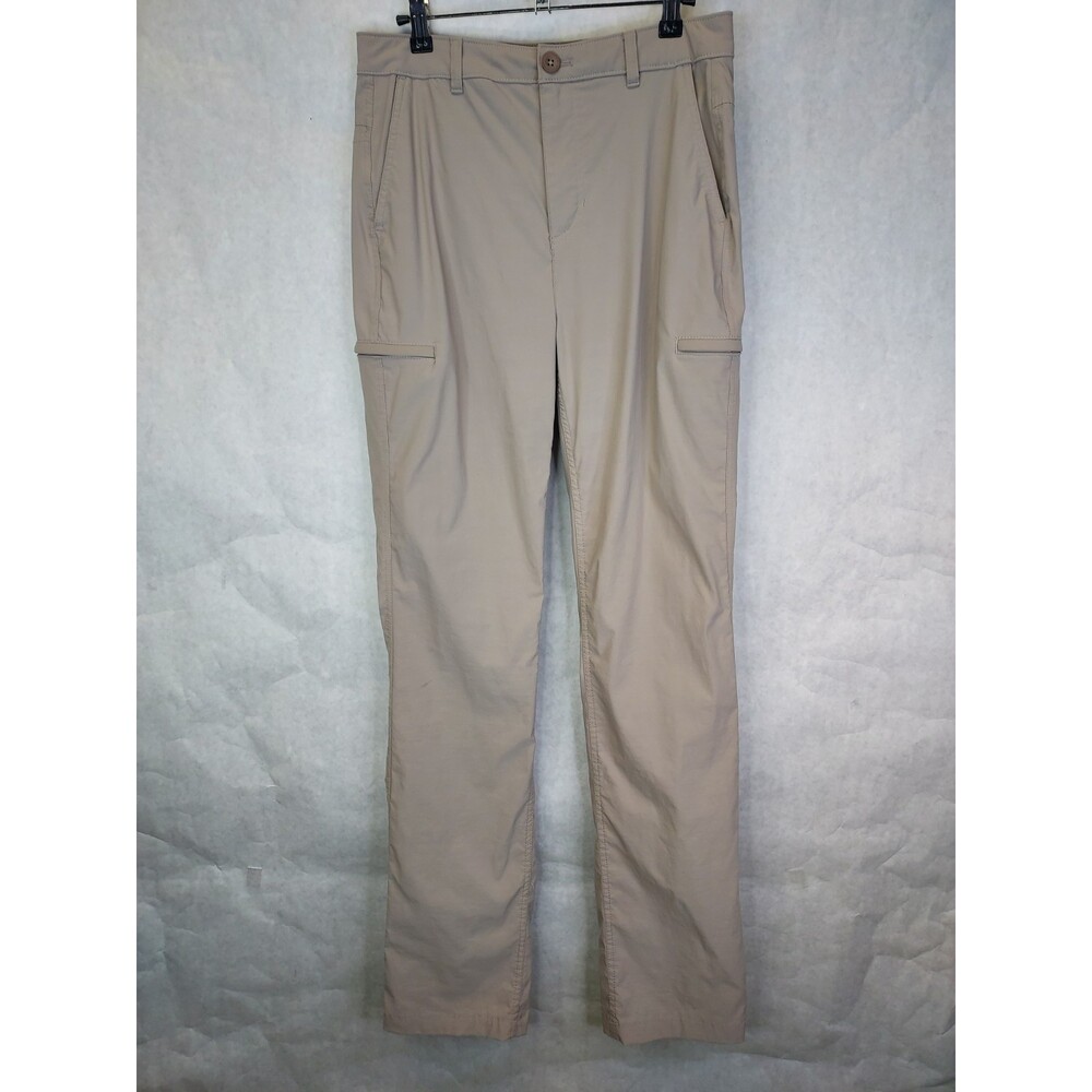 Eddie Bauer First Ascent Pants Women's 8 Tall Beige Hiking Nylon Stretch Outdoor